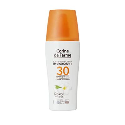 Corine de Farme - Protector Solar Hidratante+ SPF30 Monoi - Protección UVA-UVB - Leche sin Parabenos - Resistente al Agua - Fabricación Francesa - 150ml