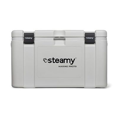Steamy Marine Pro 70, Nevera Pasiva Grande Especial para Barcos/Deportes Acuáticos y Uso Profesional, 70 litros, Blanco