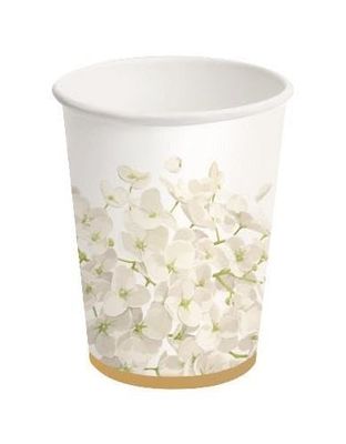 Papieren bekers 250 ml hortensia 8 stuks