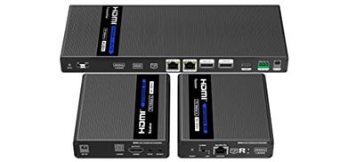 PremiumCord HDMI 1-2 splitter + extender via CAT6/6a/7, Ultra HD 4K @60Hz bij 70m, metalen behuizing, 2 ontvangers met voeding, Dolby TrueHD, 3D, EDID, CEC, HDCP2.2
