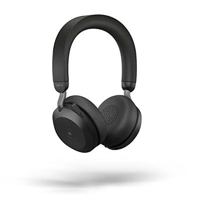 Jabra Evolve2 75 PC draadloze headset met 8-microfoontechnologie - Dual Foam Stereo Hoofdtelefoon met geavanceerde actieve ruisonderdrukking, USB-A Bluetooth-adapter en MS Teams-compatibiliteit