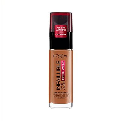L'Oréal Paris - Fond de Teint Fluide Infaillible 32h Fresh Wear - Tous Types de Peau - Teinte Warm Dorè (340) - 30 ml