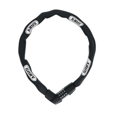 ABUS kettingslot Tresor 1385 - cijferslot van gehard staal - 7 mm dikke vierkante ketting - ABUS veiligheidsniveau 7 - 110 cm - zwart