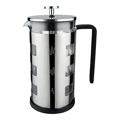 Café Olé FM-06C Amico 600 ml Cafetière French Press Coffee Maker, 5-Cup (2 Mug), Silver