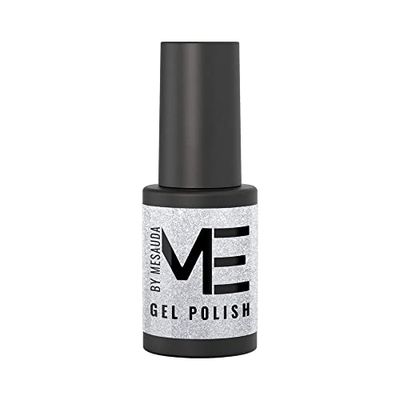 Me by Mesauda Półtrwały lakier do paznokci Srebrny kolor - 211 Silver - Glitter Finish - Żelowy lakier do paznokci – Formuła łatwa – easy off - Wegańskie i okrężne – 4,5 ml