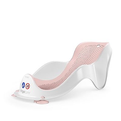 Angelcare Ergonomiczna poduszka łazienkowa do wanny dla niemowląt, jasnoróżowa, przyjemnie miękka powierzchnia do leżenia, możliwość zawieszenia