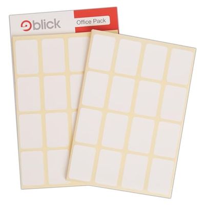 Blick Labels, White, Self Adhesive Stickers Office Pack, Rectangular, 24mm x 37mm, 640 Labels, for Home, Office, Family, School, Letters, Address