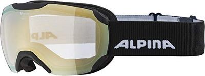 ALPINA Unisex - Volwassenen, PHEOS S V Skibrille, black matt/gold, One Size