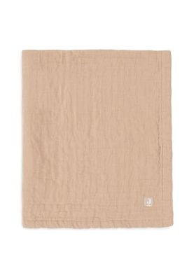 Jollein Couverture pour bébé Muslin Jacquard - Biscuit - 75 x 100 cm - 100% coton - Pour berceau bébé - 0,5 tog - Certifié GOTS - Motif jacquard