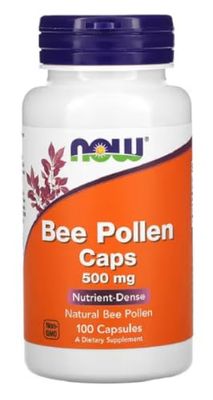 Now Foods – Bee Pollen 500mg | Natural Energy and Immune Booster – 100 Capsules