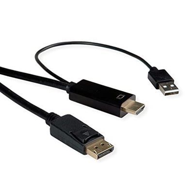 ROLINE HDMI kabel UltraHDTV - DisplayPort, ST/ST, zwart, 1 m