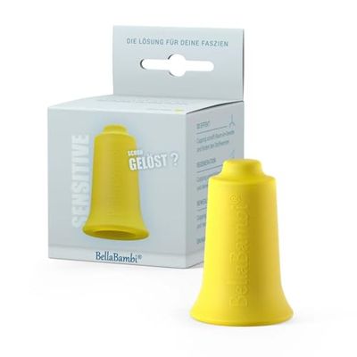BellaBambi MINI Cupping-klok, bindweefselbehandeling, vervaardigd in Duitsland - van medische silicone, BellaBambi cupping solo, 1 stuk - GEVOELIG - citroengeel (lage intensiteit)