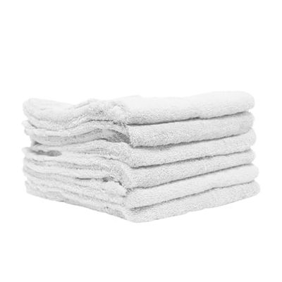 Douceur d'Intérieur Lot de 6 Serviettes de Toilette 50 x 90 cm - 100% Coton - Tendresse Blanc