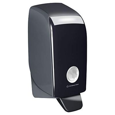 Distributeur de solution lavante pour les mains Aquarius 7173 - 1 x distributeur de solution lavante pour les mains noir à fixation murale (adapté aux recharges de 1 litre)