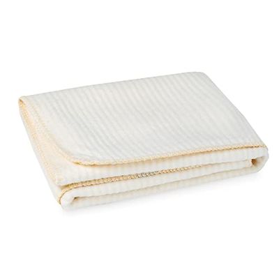 Julius Zöllner Plaid en Coton Jacquard | Taille 75 x 100 cm | Fabriqué en Allemagne | 100% Coton | Certifié Oeko-Tex Standard 100 | Rayures Naturelles