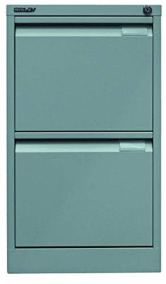 BISLEY Armoire de Rangement Suspendue à Une Seule Voie DIN A4 2 tiroirs HR, Métal, Argent 355, 62,2 x 41,3 x 71,1 cm