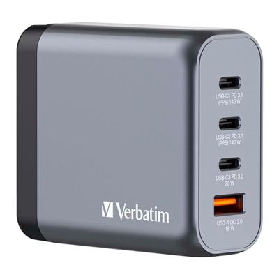 GNC-140 Chargeur GaN 140 W avec 2 Ports USB-C® PD 140 W, 1 USB-C® PD 20 W, 1 Port USB-A QC 3.0 (EU/UK/US)