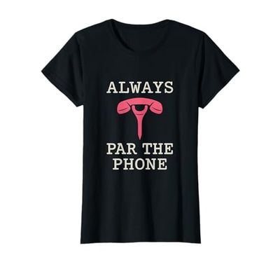 Siempre par el teléfono Golf Pun Courier Fuente Camiseta