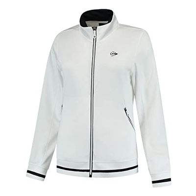 Dunlop Dames Club Dames Gebreide Jas Tennis Shirt, Wit, L, wit, L