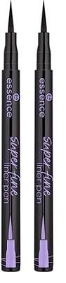 Essence Cosmetics eyeliner rotulador superfino, de larga duración, de gran pigmentación, No se mueve, color intenso, 1 ml (Paquete de 2)