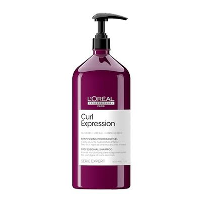 L'Oréal Professionnel, Shampoing Crème Lavante Sans Sulfate, Cheveux Bouclés à Crépus, Hydratation Intense & Longue Durée, Démêlant, Curl Expression, Serie Expert, 1500ml