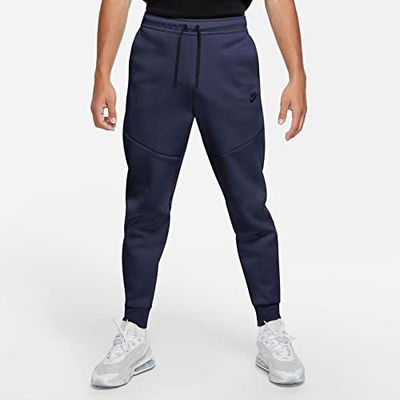 Nike Heren Pant Sportswear Tech Fleece, Midnight Navy/Black, CU4495-410, XL-T