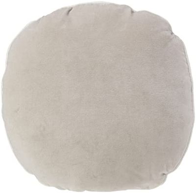 Mood collection Cuscino Standard in Velluto, Forma Rotonda, 45 cm, Grigio (Pebble), Taglia Unica