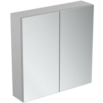 Ideal Standard - Behållarspegel med två långsamma dörrar och inre förstoringsspegel, lägre LED-ljus, 70 x 70, 9W, neutral