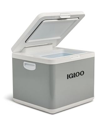 IGLOO IH45 Hybrid Compressor-koelbox, vriesbox, 43 liter, 12 V en 230 V, mini-koelkast voor auto, reismobiel en camping, grijs