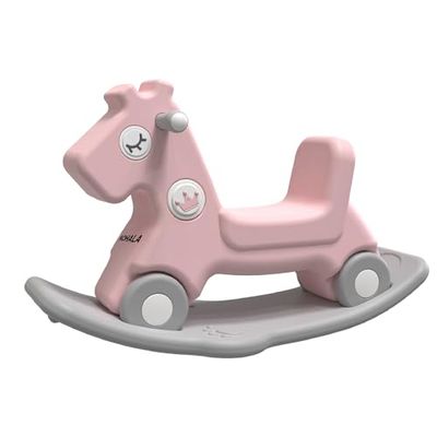 Devessport Caballito Balancín Kohala Baby 3 en 1 Balancín Unicornio Deslizante y Plataforma de Equilibrio Mecedor con 4 Ruedas para Niños de 18 a 72 Meses