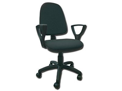 GIMA 45075 Cuneo stoel met armleuning, kunstleer, brandwerend, 98/111 cm hoogte, 56 cm breedte, 49 cm lengte, zwart