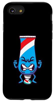 Tubo de pasta de dientes enojado divertido arte de dibujos animados Carcasa para iPhone SE (2020) / 7 / 8