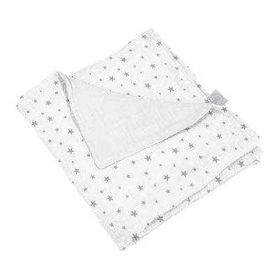 Bebe Suave, Manta 100% Gasa de algodón, 75 x 75 cm, Color Blanco