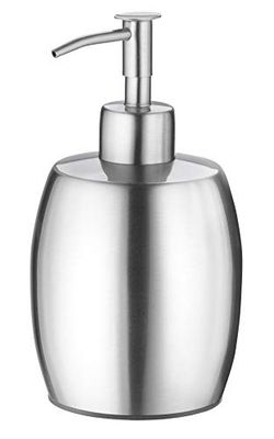 AMARE Dispensador de sabão, plástico aço inoxidável, prateado, Seifenspender bauchig
