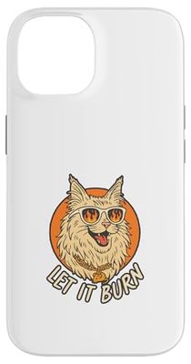 Funny Maine Coon Let It Burn Cool Cat Case for iPhone 14