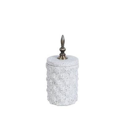 Romimex Pot beige métal céramique 12 x 27 x 12 cm