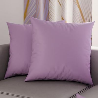 PETTI Artigiani Italiani - Ett par örngott 60 x 60 cm i mikrofiber, örngott för sovrum, soffa, set med 2 örngott, enfärgad grå, 100% tillverkad i Italien