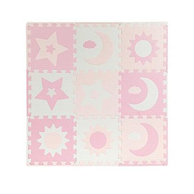 Momi NEBE in schiuma EVA, 6 pezzi da 30 x 30 x 1 cm, ideale gattonare (90 x 90 cm), tappetino da gioco o puzzle, Colore Rosso, AKCE00030