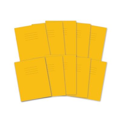 Hamelin A5 Exercise Books, 48 Pages, Yellow, Pack of 10 for School, 8 mm Ruled and Margin (9 x 7")