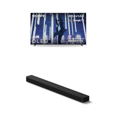 Sony BRAVIA 8 OLED 55 Pollici 4K HDR, Google Smart TV (2024) BRAVIA Theatre Bar 8