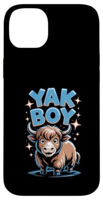 Mens Yak Boy Cute Cartoon Mountain Animal Fun Wildlife Vibes Case for iPhone 14 Plus