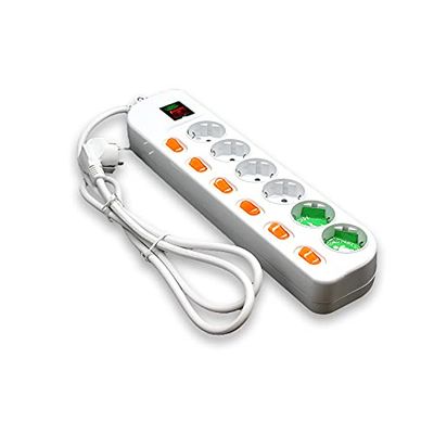 Base Multiple Professionnelle avec Interrupteur Individuel (6 Prises)