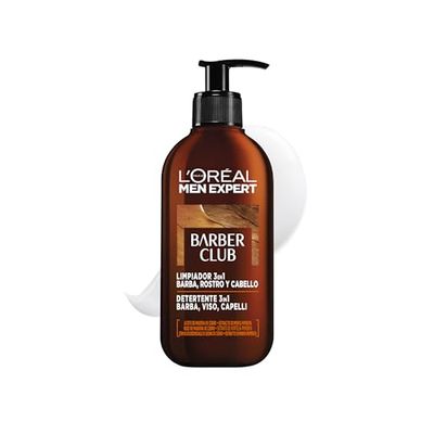L'Oréal Paris Men Expert - Shampooing 3 en 1 Barber Club pour barbe, cheveux et visage, 400 ml (2 unités de 200 ml chacune)