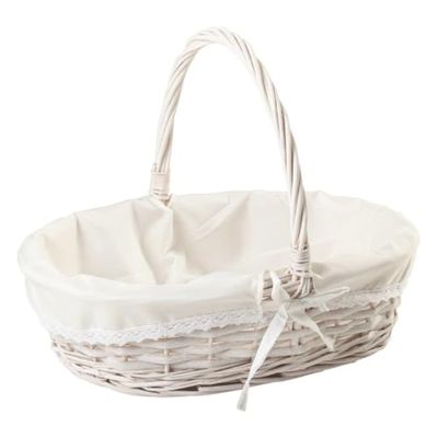 Cesta lacada blanco forrada