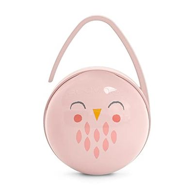 Suavinex, Boîte à Tétine Duo avec Capacité pour 2 Sucettes. Pochette pour Sucettes, avec Anse Flexible, Bonhomia Rose