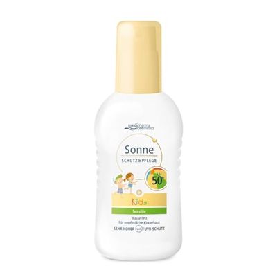Medipharma Cosmetics - Spray per protezione solare e cura per bambini, per la pelle sensibile dei bambini, spray impermeabile, per viso e corpo, assorbe rapidamente