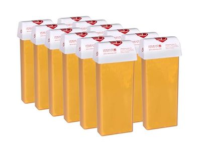 DARNIER. Cera depilatoria calda ROLL-ON. Confezione da 12, cartucce da 110 ml (100 g.), oro. Depilazione con strisce. Ricambio universale.