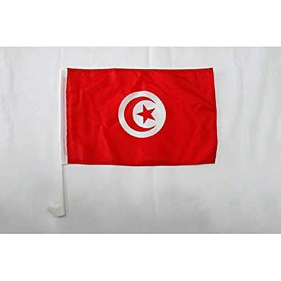 Tunesië Auto Vlag 45x30cm - Tunesië Auto Vlag 30 x 45 cm - AZ VLAG