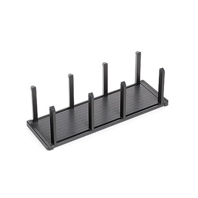 Emuca - Vertical Plate Holder for Drawer, 159x468 mm (6,2x18,4 inch), Anthracite Grey, Aluminium and Plastic