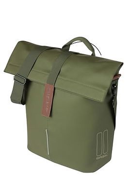 Basil City Cabas de vélo MIK - 14-16 l - Marron - Imperméable - avec système MIK Studs - Idéal pour la Ville et Les Courses